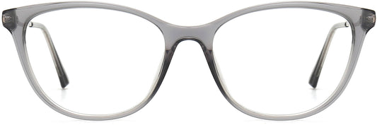 Teresa Cateye Gray Eyeglasses from ANRRI, front view