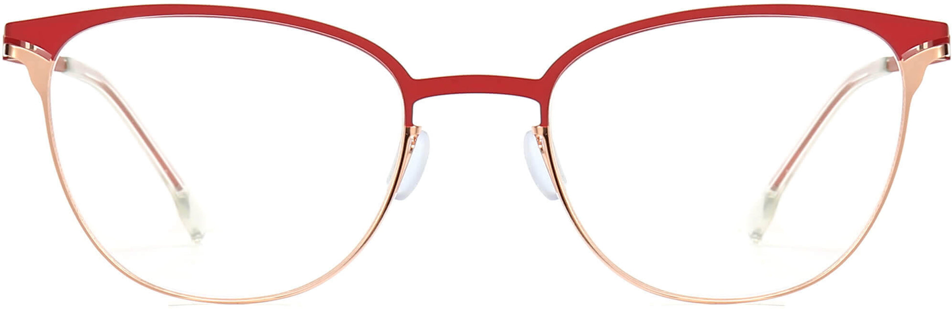 Thea Cateye Red Eyeglasses from ANRRI, front view