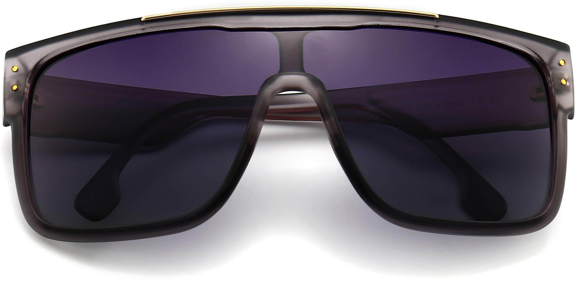 Theo Gray Plastic Sunglasses from ANRRI, closed view