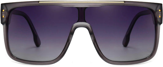 Theo Gray Plastic Sunglasses from ANRRI, front view