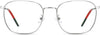 Thiago Square Silver Eyeglasses from ANRRI, front view