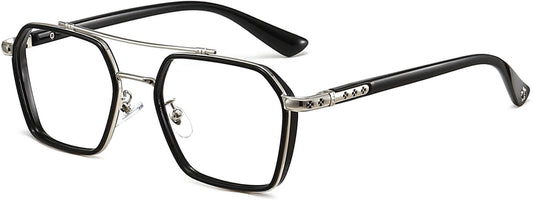 Thomas Geometric Black Eyeglasses from ANRRI, angle view