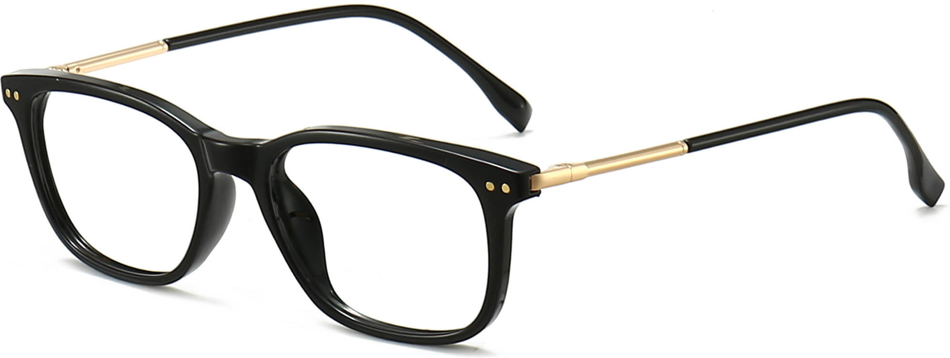 Tinsley Round Black Eyeglasses from ANRRI, angle view
