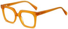 Titan Square Orange Eyeglasses from ANRRI, angle view