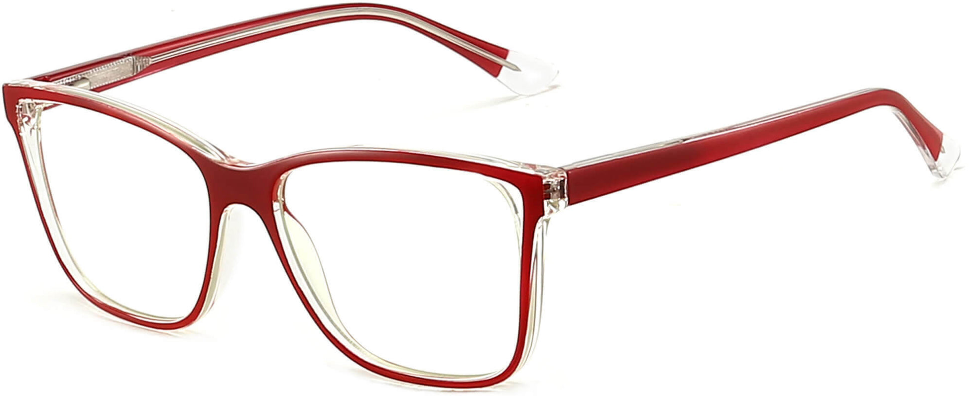 Tracy Cateye Red Eyeglasses from ANRRI, angle view