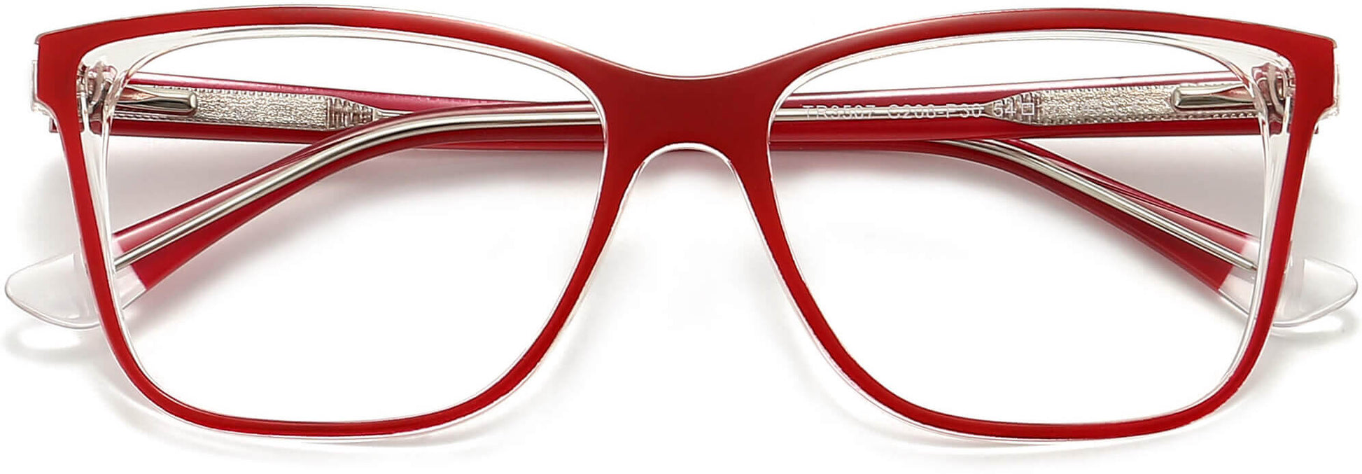 Tracy Cateye Red Eyeglasses from ANRRI, closed view