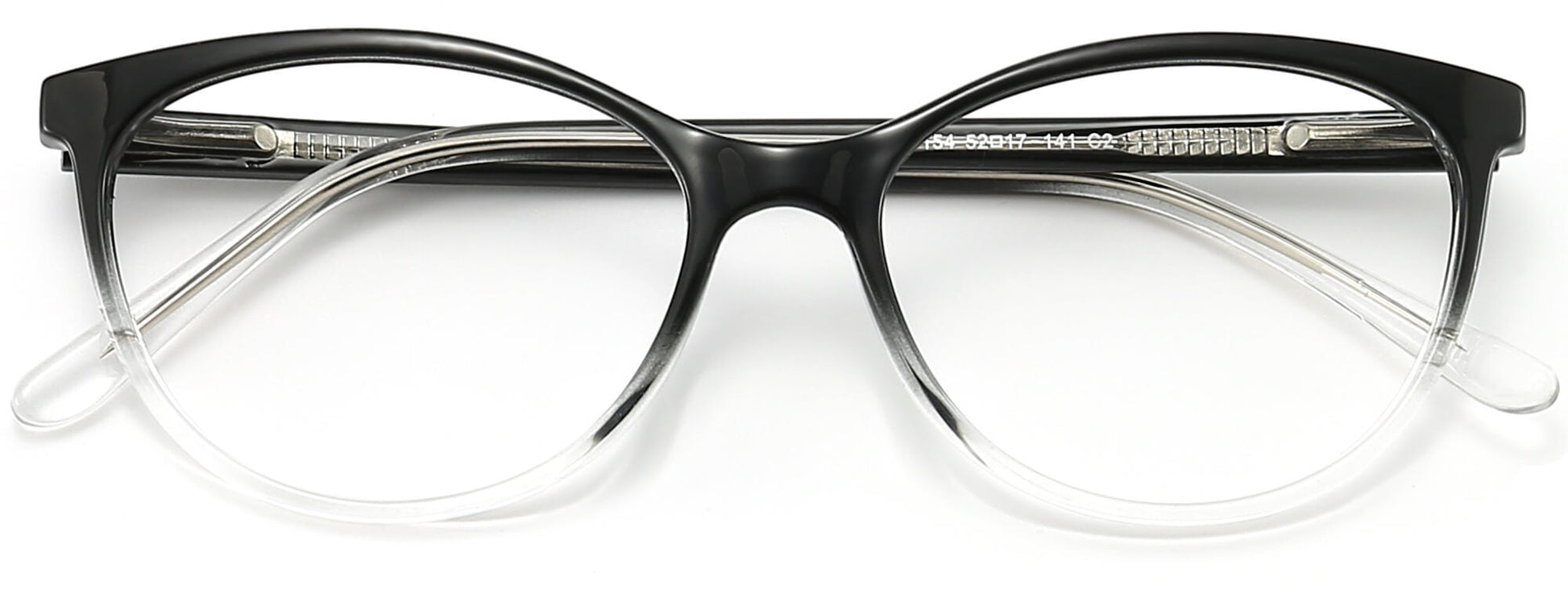 Transmit Cateye Black Eyeglasses from ANRRI, closed view