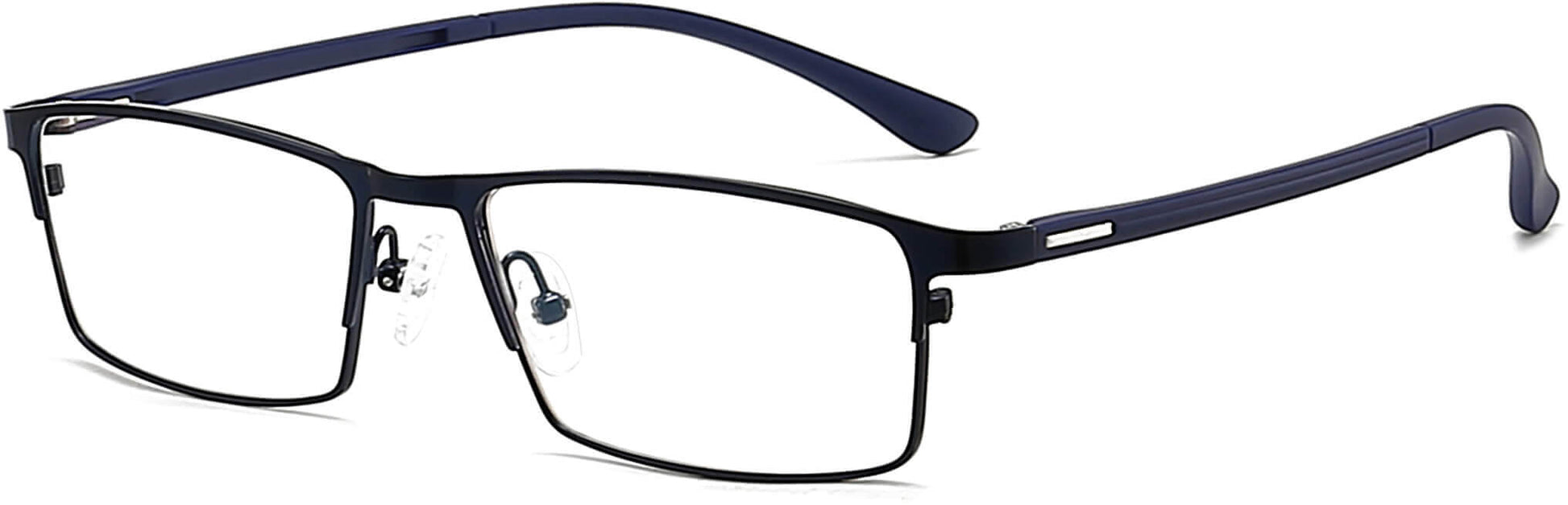 Trent Rectangle Blue Eyeglasses from ANRRI, angle view