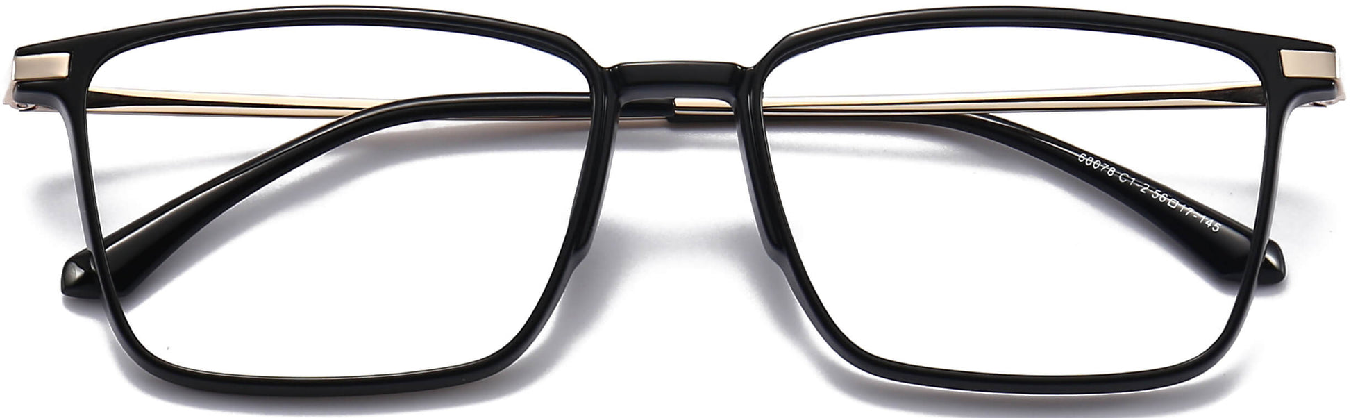 Trey Square Black Eyeglasses rom ANRRI, closed view