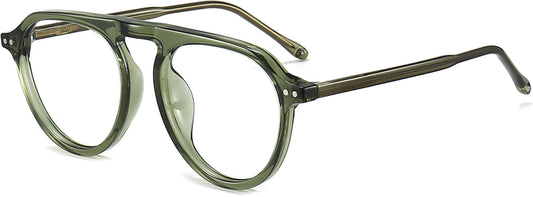 Tripp Round Green Eyeglasses from ANRRI, angle view
