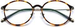 Trocina round tortoise Eyeglasses from ANRRI, closed view
