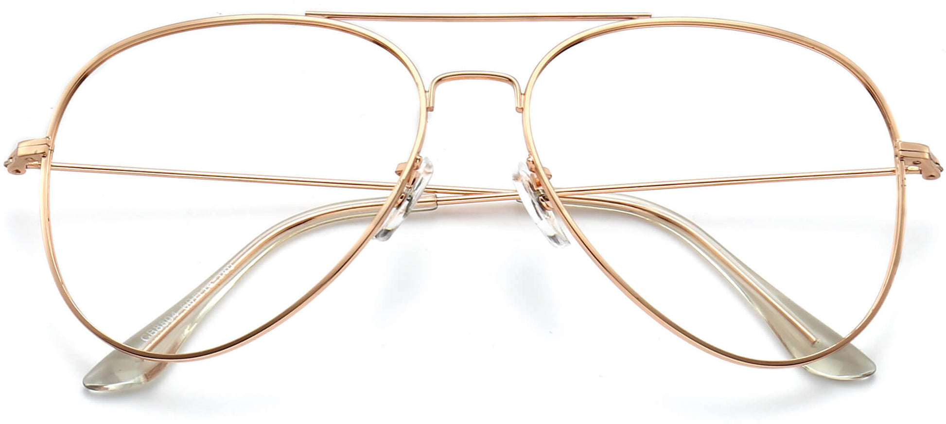 Tucker Aviator Gold Eyeglasses from ANRRI, closed view