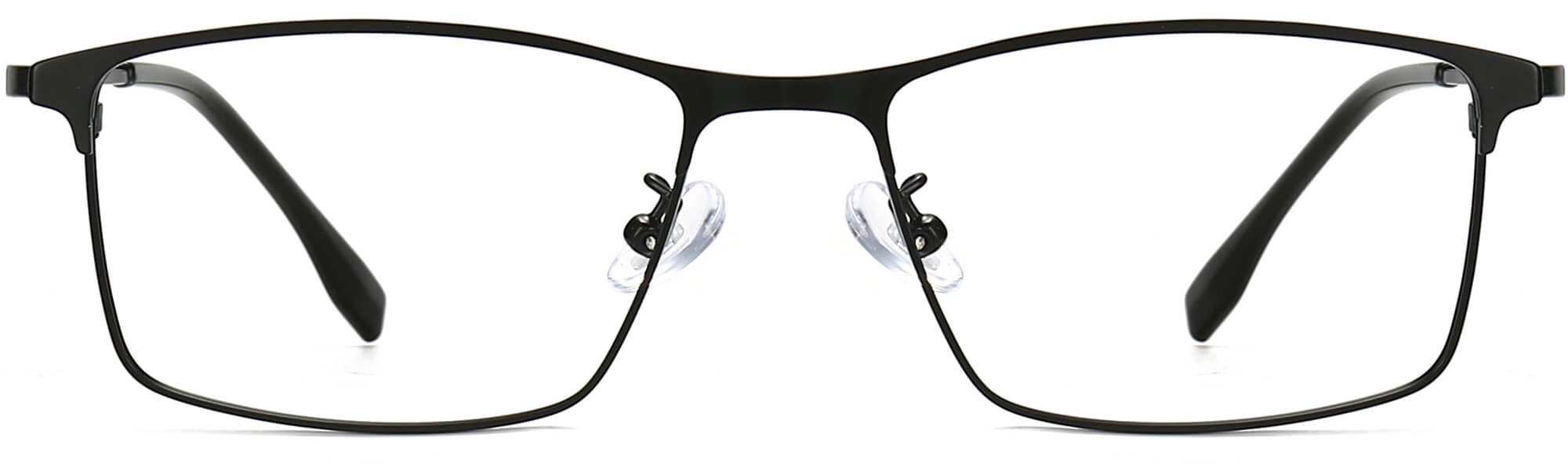 Ty Square Black Eyeglasses from ANRRI, front view