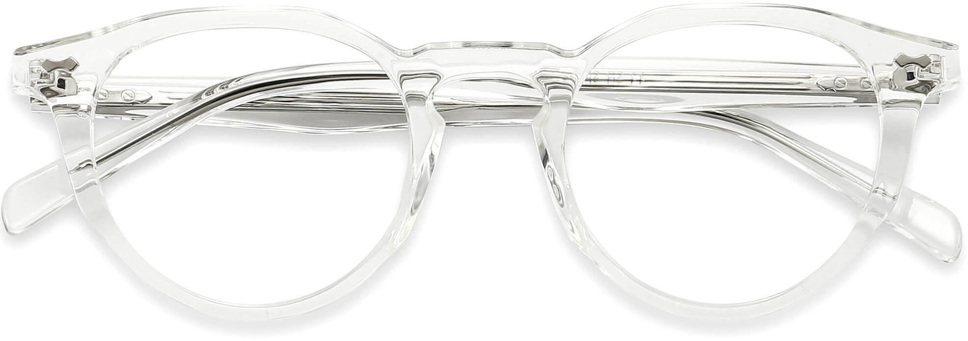 Urban Round Clear Eyeglasses from ANRRI, closed view