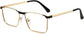 Uriah Square Gold Eyeglasses from ANRRI, angle view