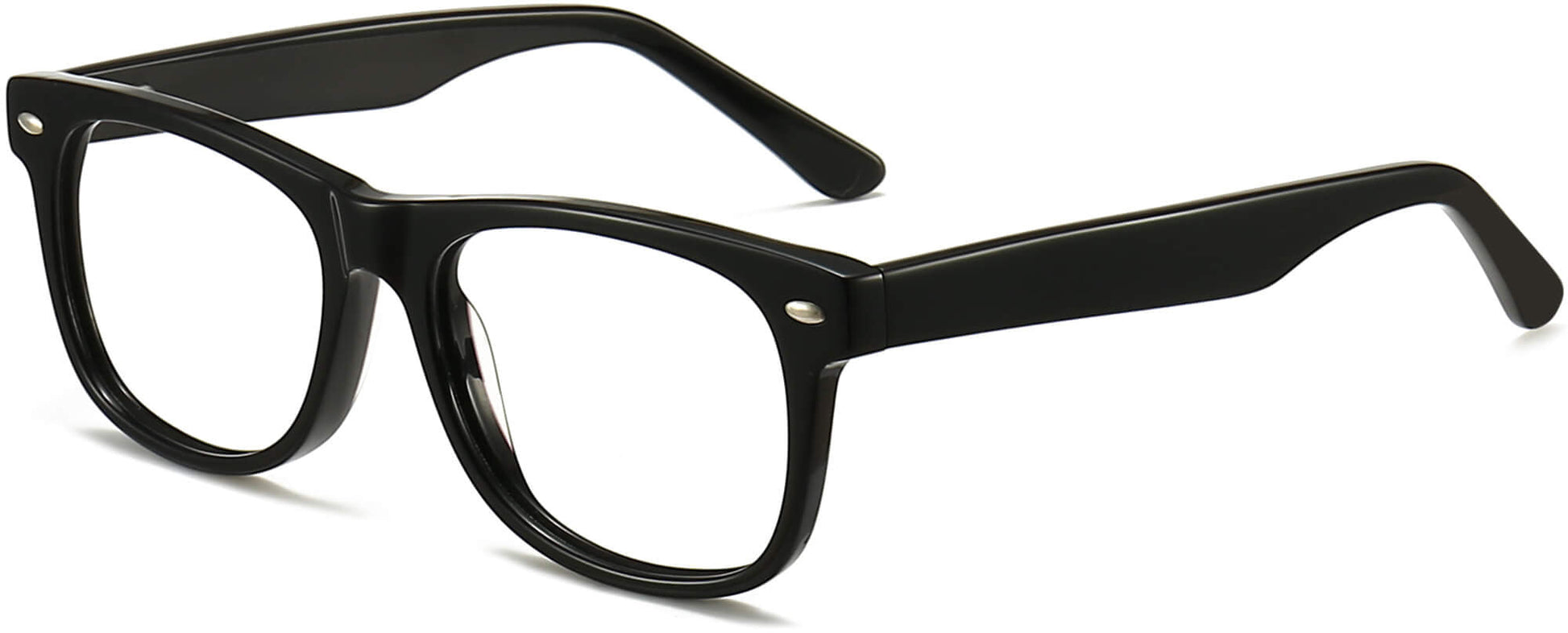 Valentino Round Black Eyeglasses from ANRRI, angle view