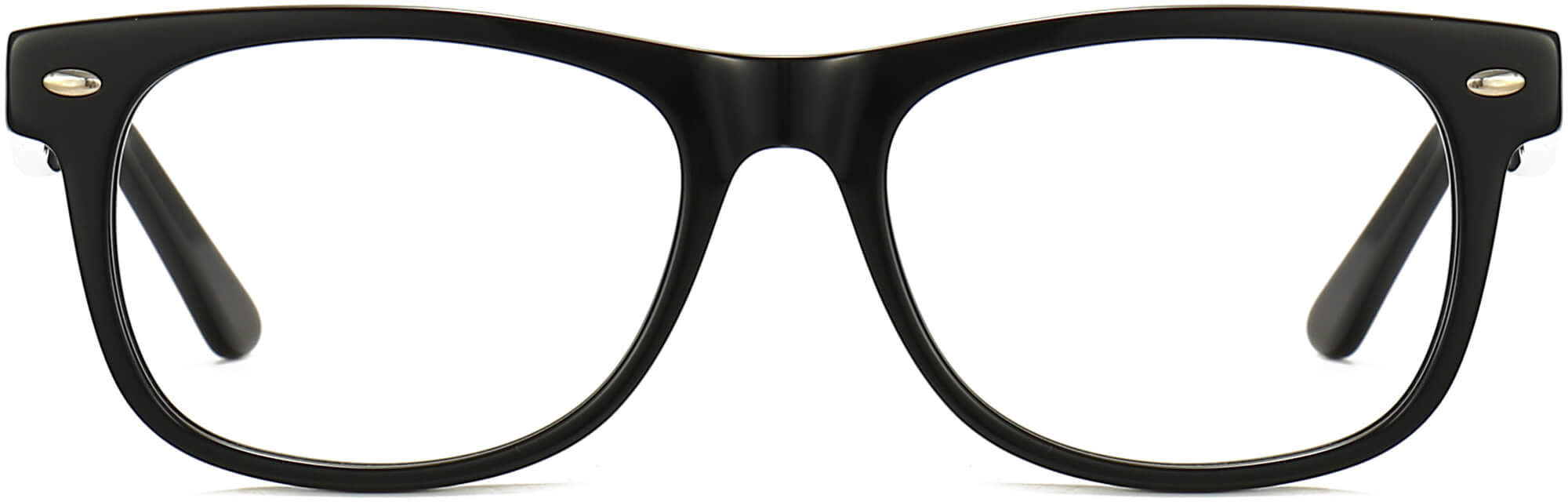 Valentino Round Black Eyeglasses from ANRRI, front view