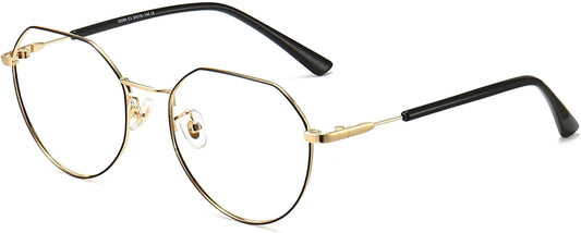 Valeria Geometric Black Eyeglasses from ANRRI, angle view