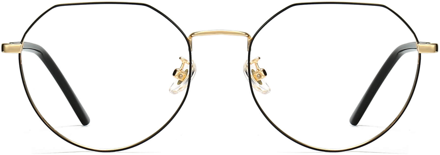 Valeria Geometric Black Eyeglasses from ANRRI, front view