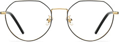 Valeria Geometric Black Eyeglasses from ANRRI, front view