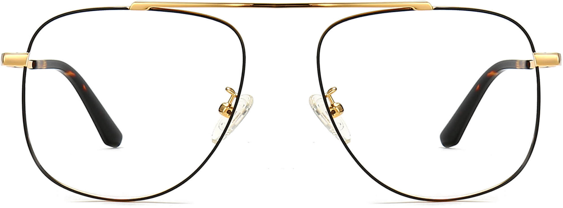Vanessa Aviator Gold Eyeglasses from ANRRI, front view