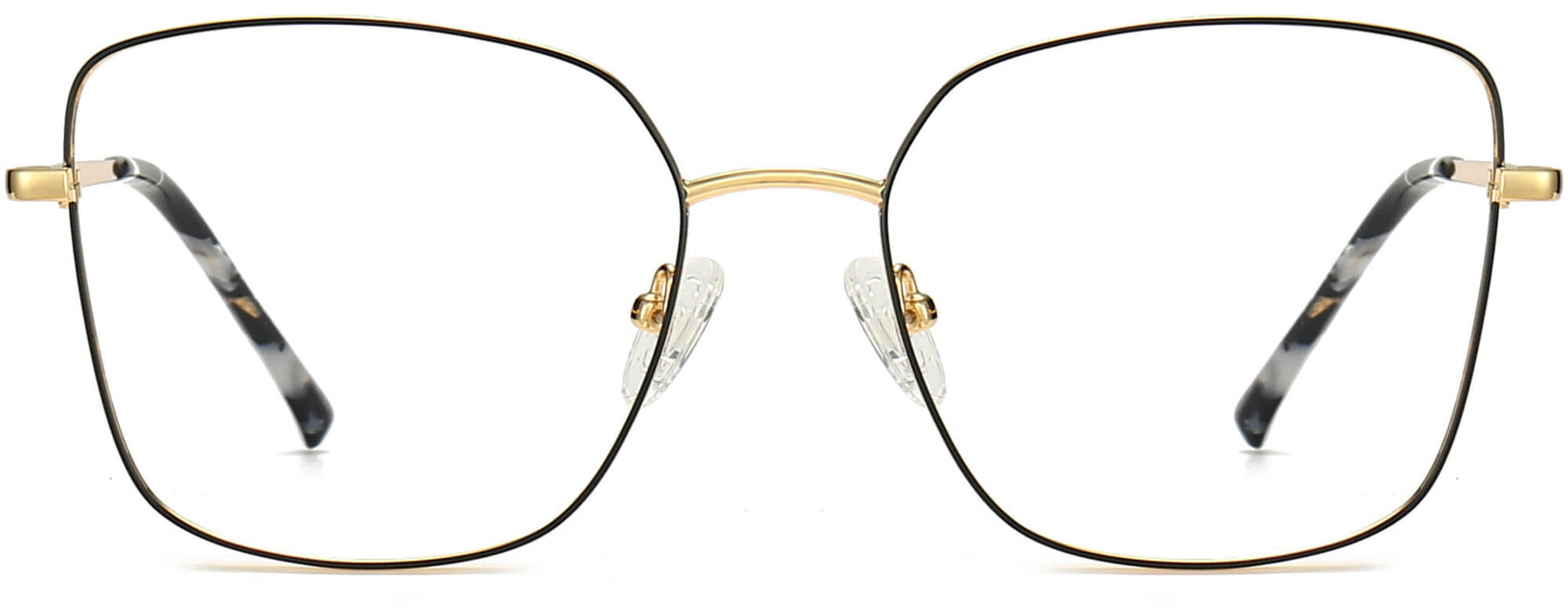 Virginia Cateye Black Eyeglasses from ANRRI, front view