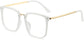 Viviana Square White Eyeglasses from ANRRI, angle view
