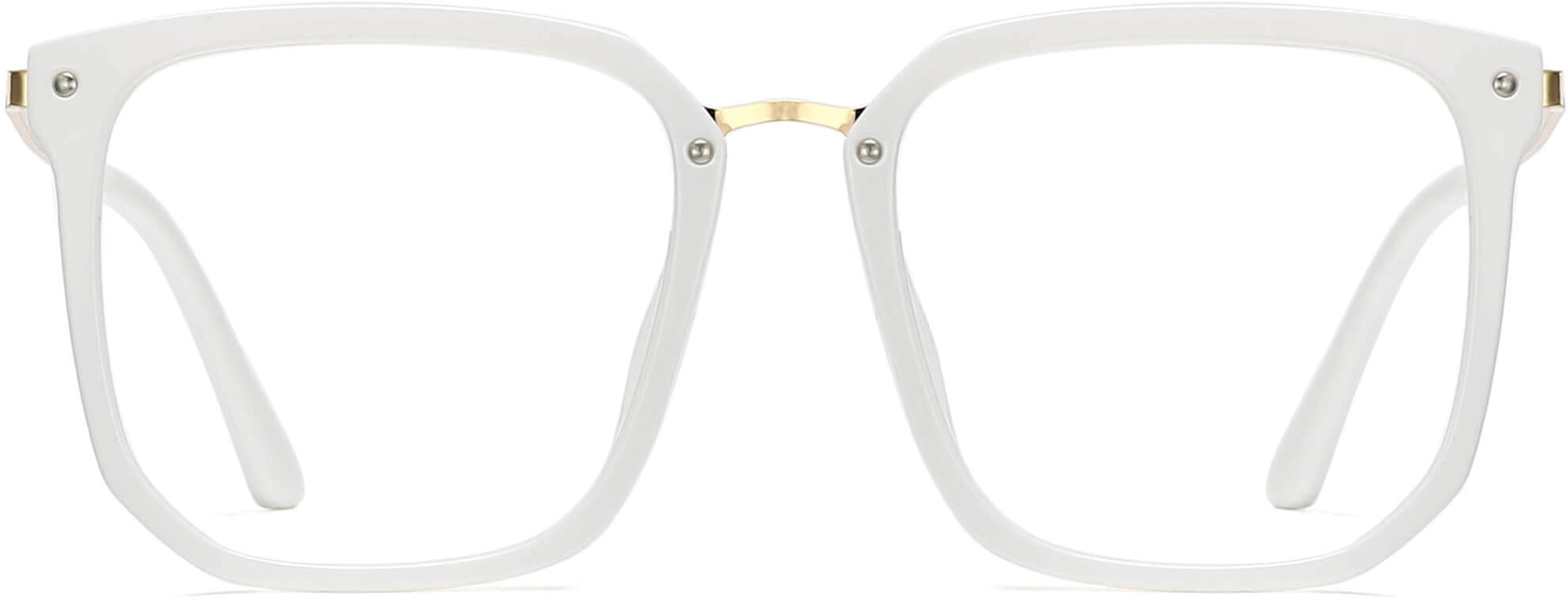 Viviana Square White Eyeglasses from ANRRI, front view