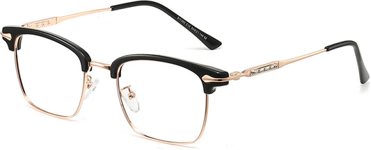 Wade Browline Black Eyeglasses from ANRRI, angle view