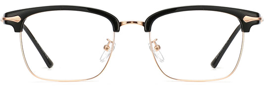 Wade Browline Black Eyeglasses from ANRRI, front view