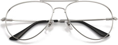 Walter Aviator Silver  Eyeglasses from ANRRI, closed view
