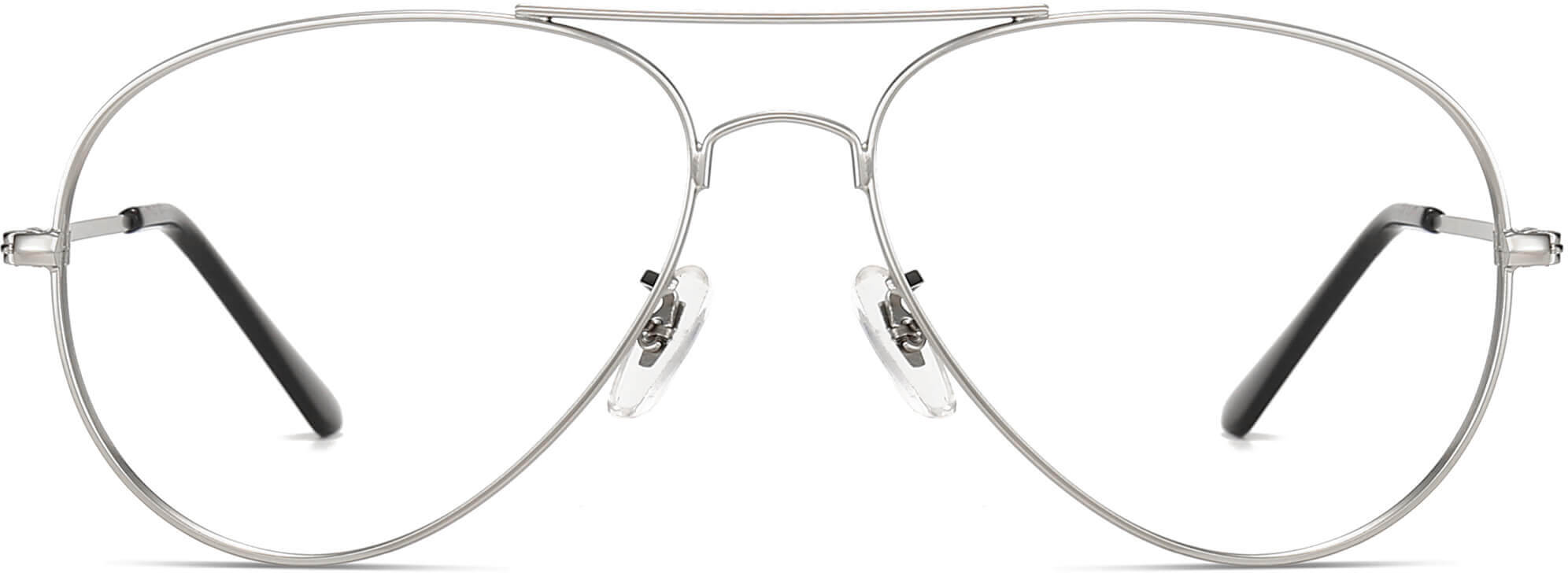 Walter Aviator Silver Eyeglasses from ANRRI, front view