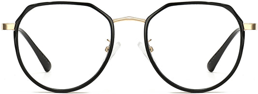 Warren Geometric Black Eyeglasses from ANRRI, front view