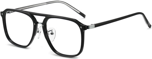 Wells Square Black Eyeglasses from ANRRI, angle view