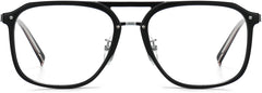 Wells Square Black Eyeglasses from ANRRI, front view