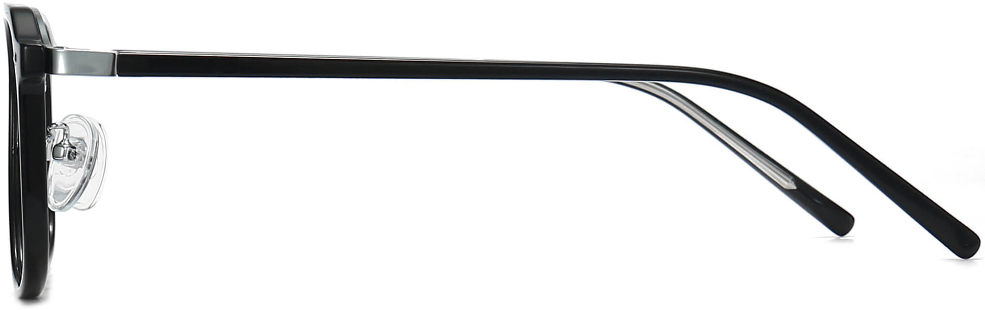 Wells Square Black Eyeglasses from ANRRI, side view