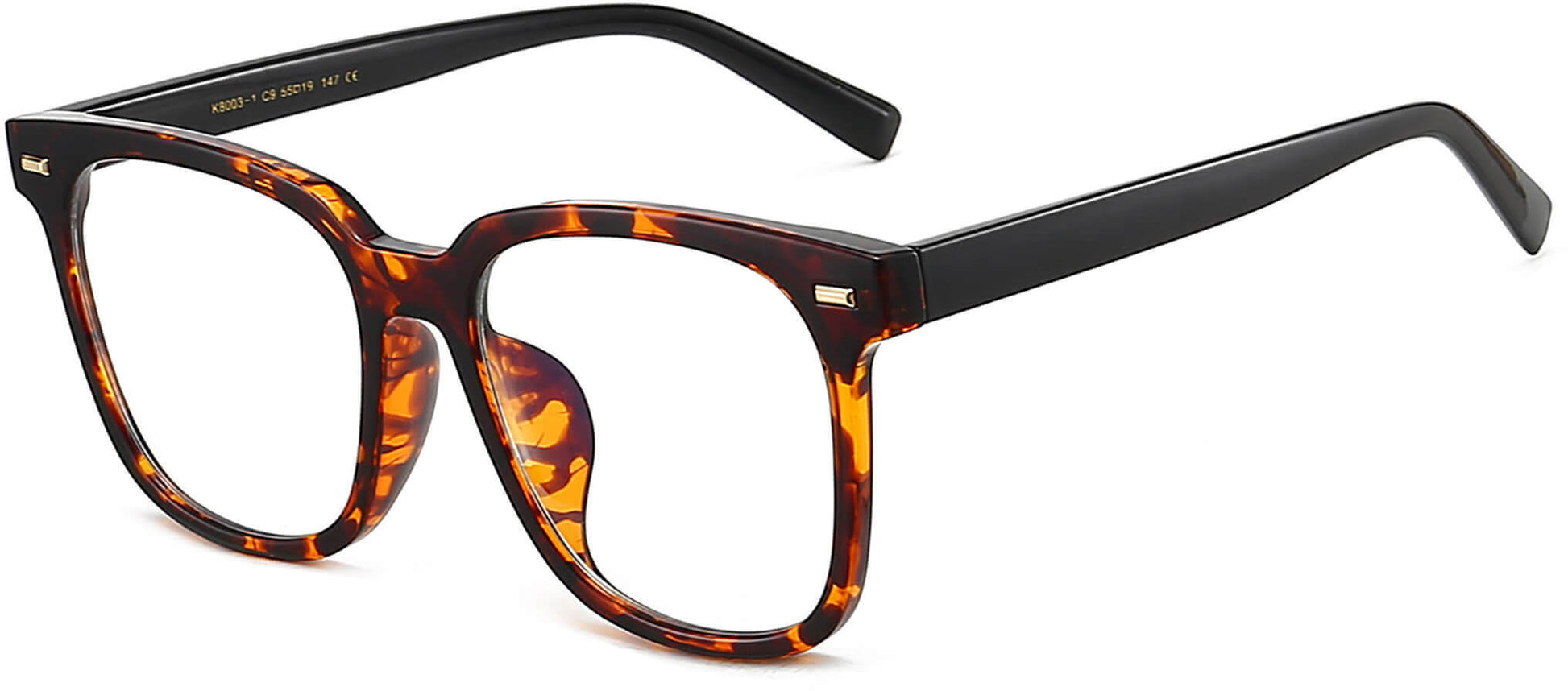 Whitley Rectangle Tortoise Eyeglasses from ANRRI, angle view