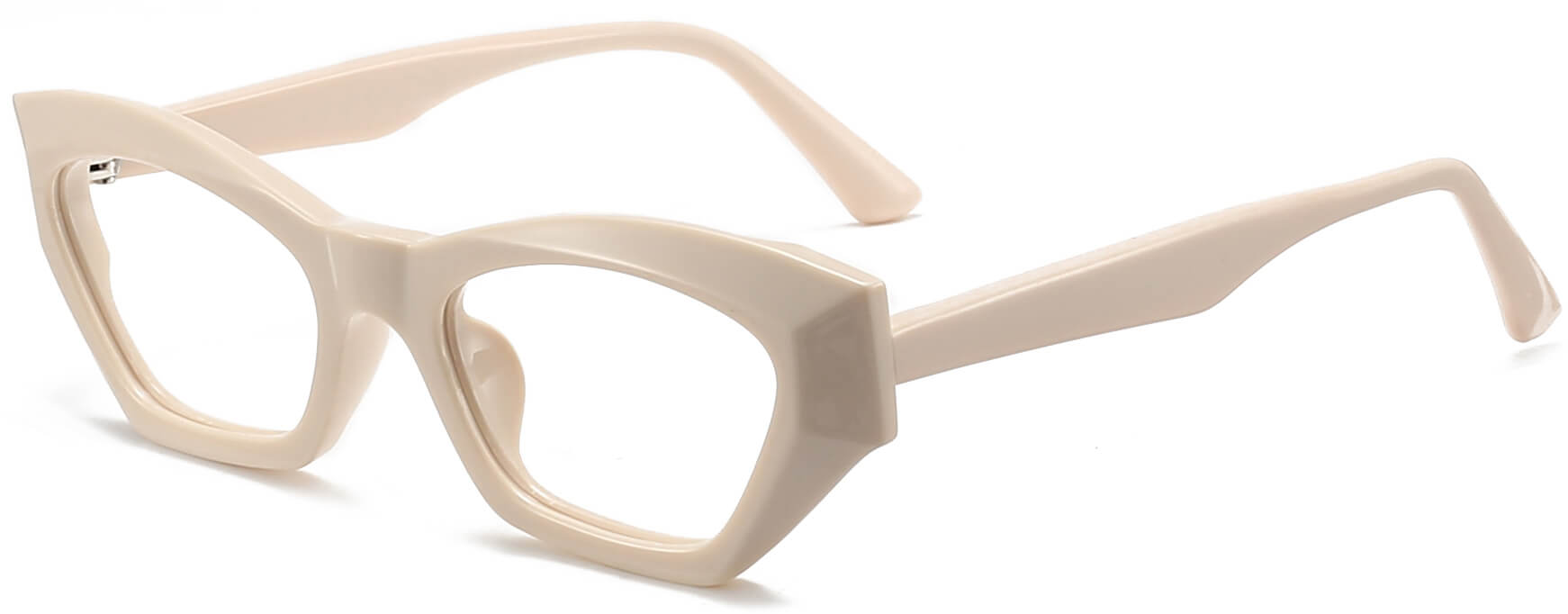 Winnie Cateye White Eyeglasses from ANRRI, angle view