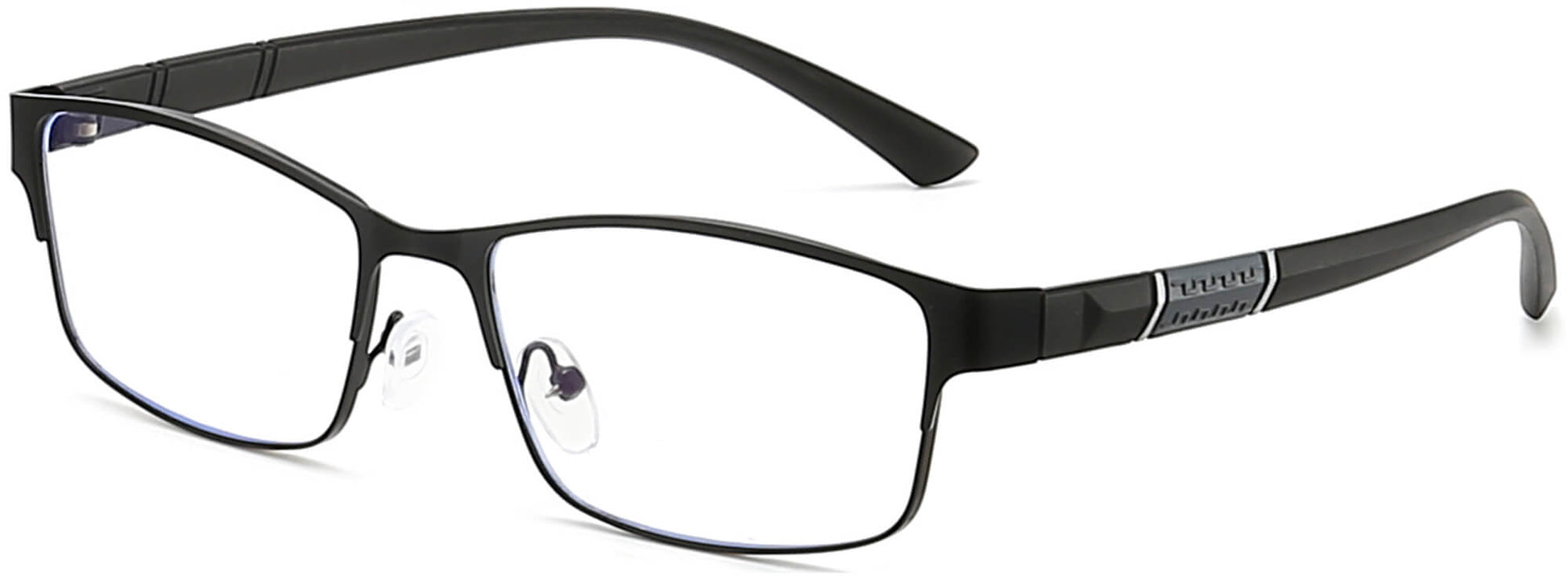 Wishlist Rectangle Black Eyeglasses from ANRRI, angle view