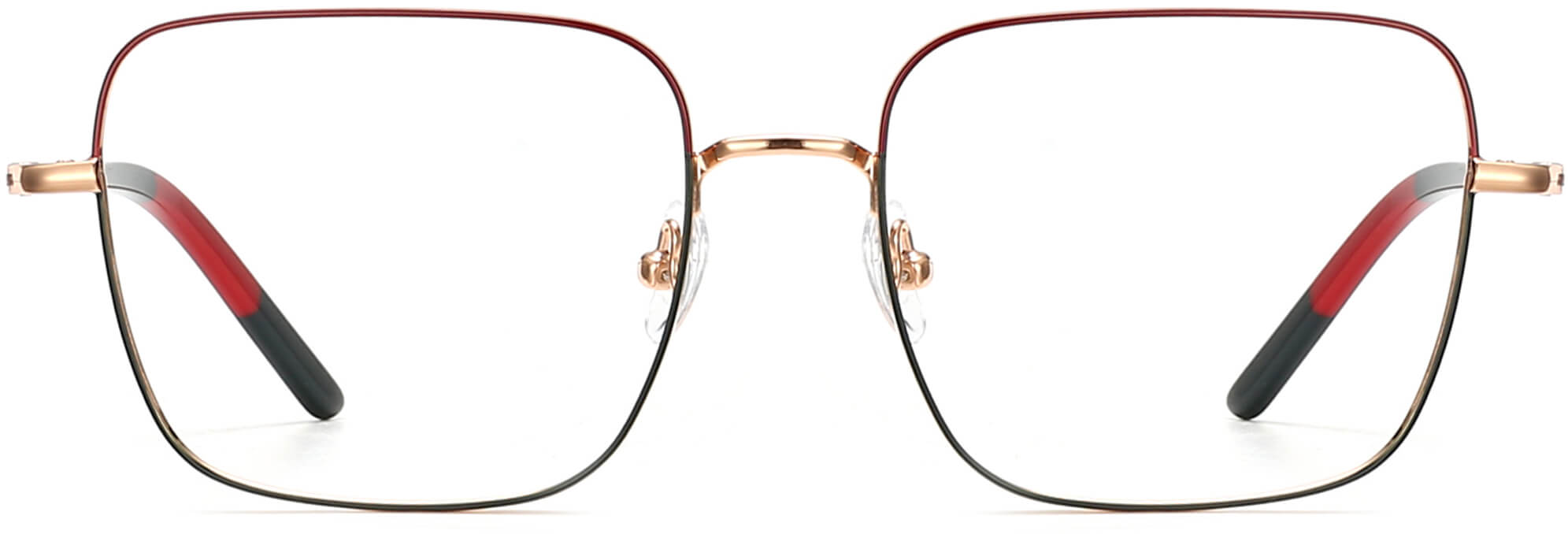 Wren Square Red Eyeglasses from ANRRI, front view