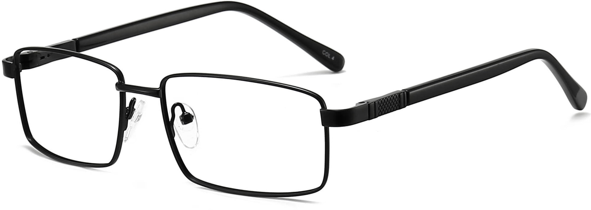 Yaretzi Square Black Eyeglasses from ANRRI, angle view