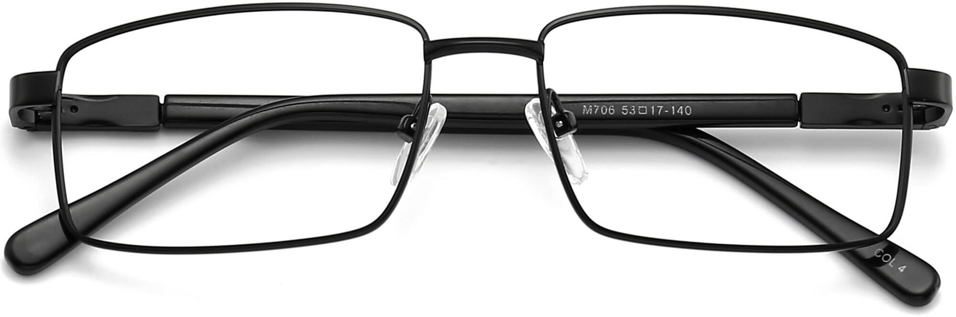 Yaretzi Square Black Eyeglasses from ANRRI, closed view
