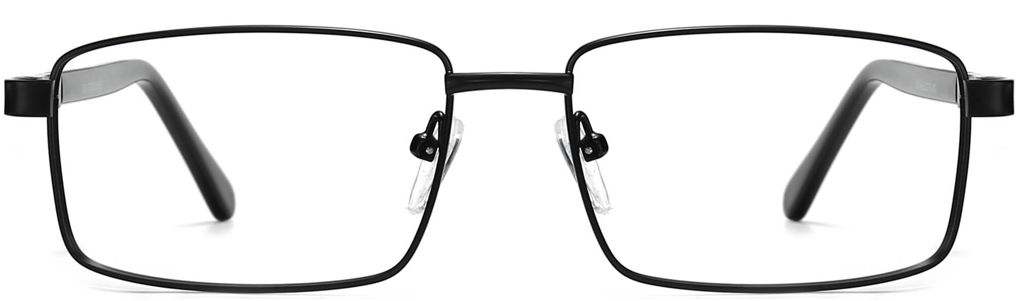 Yaretzi Square Black Eyeglasses from ANRRI, front view