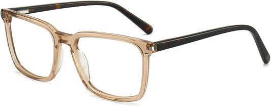 Yusuf Square Brown Eyeglasses from ANRRI, angle view