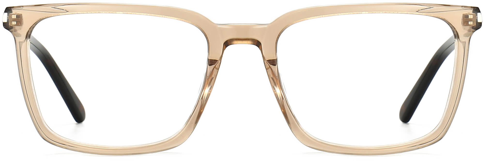 Yusuf Square Brown Eyeglasses from ANRRI, front view
