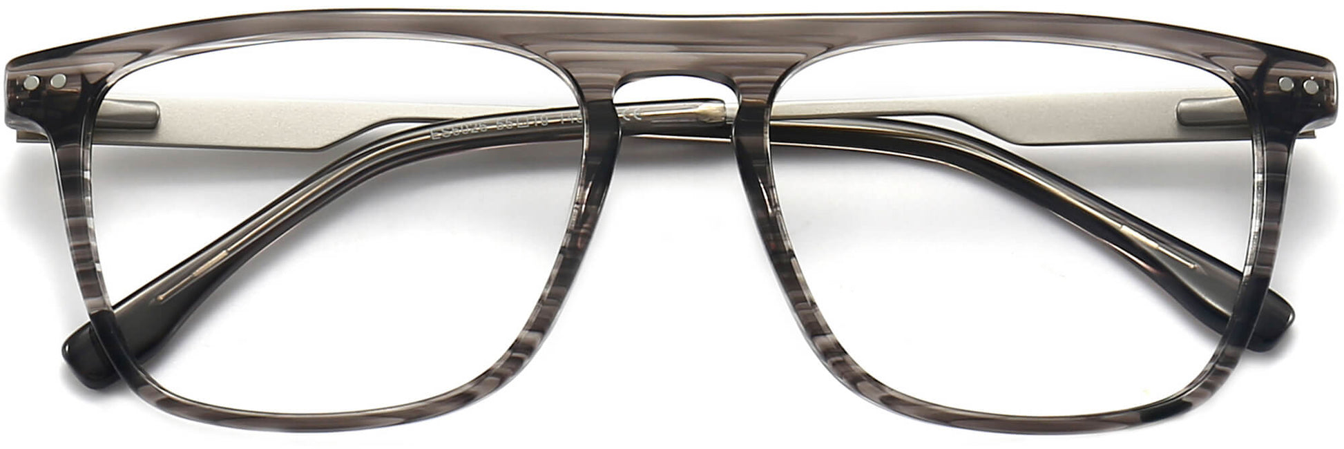 Zain Square Gray Eyeglasses rom ANRRI, closed view