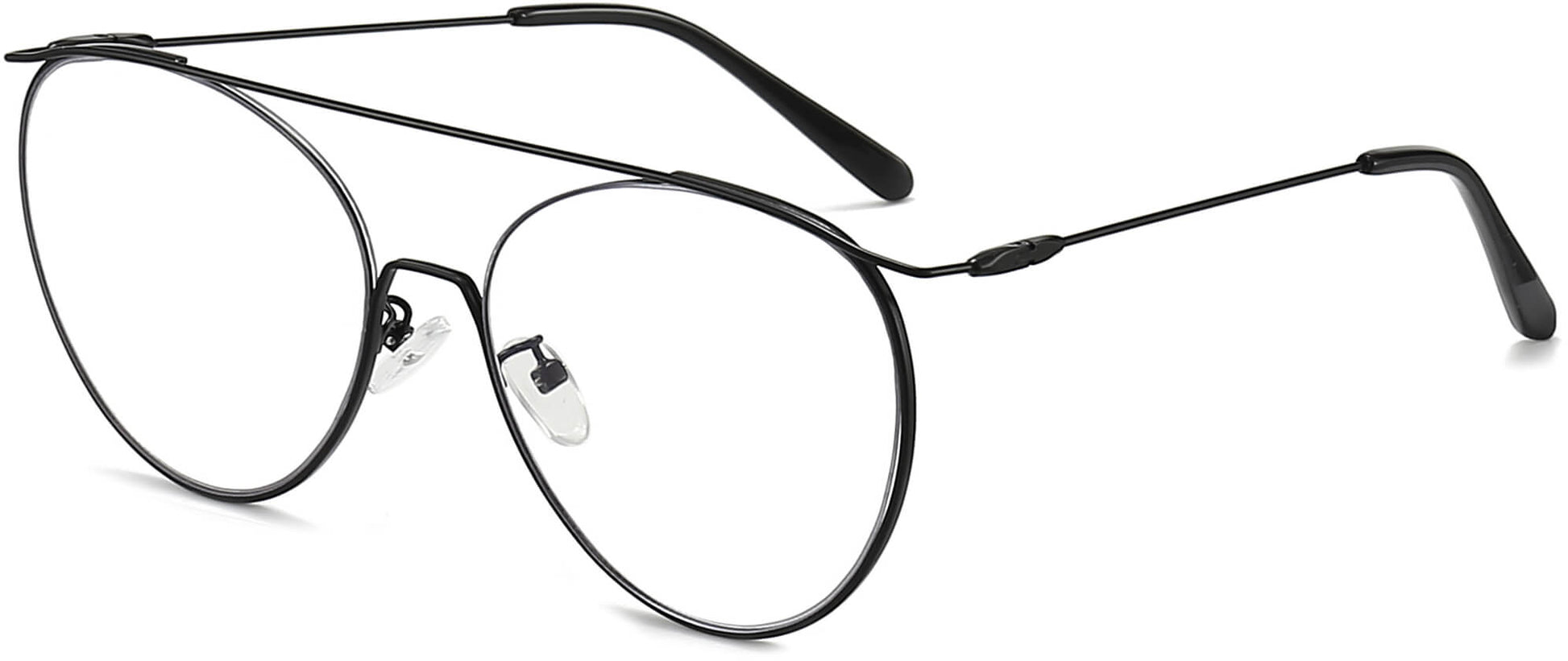 Zaire Round Black Eyeglasses from ANRRI, angle view
