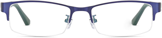 Zander Rectangle Blue Eyeglasses from ANRRI, front view