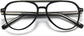Zane Aviator Black Eyeglasses from ANRRI, closed view