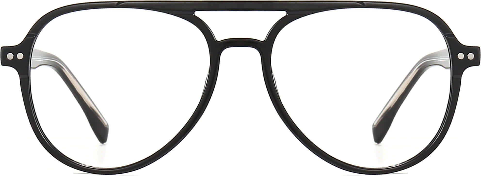 Zane Aviator Black Eyeglasses from ANRRI, front view